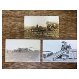 (3) Tractor + Thresher  Postcards