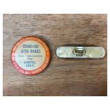 (2) Standard Auto Works Sharpening Stone +  White Trucks Knife