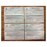 (4) J. I. Case Threshing Machine Co. Automobile Order Blanks