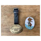 (2) Rumely Watch Fob + Advance Thresher Co. Pin