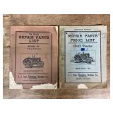 (2) Case Tractor Repair Parts List