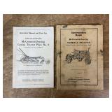 (2) IHC Farmall Tractor + Plow Manuals