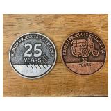(2) Rumely Products Collectors Medallions