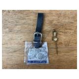 Baker Steam Engine Watch Fob + Case Stick Pin