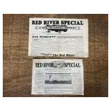 (2) Nichols & Shepard Co. Red River Special Newpapers