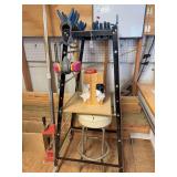 Rockler Clamp Rack w/ Some Clamps and Rag Box/Air Mask