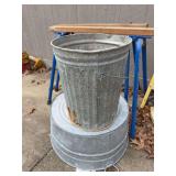 2’ Galvanized Wash Tub & Trash Can