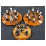Spark Plug Display Collection on Wooden Bases