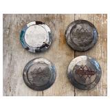 (3) International Harvester Hubcaps and (1) Hubcap Front Plate