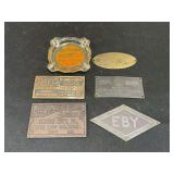 Nameplates and Ashtray