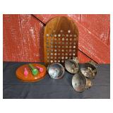 Railroad Folk Art Display Lot – Spike Grasshoppers, Numbered Tag Board & Carbide Lamps