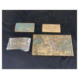 (4) Brass Nameplates