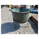 Copper Apple Butter Kettle on Iron Stand