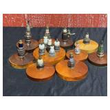 Early Spark Plug Collection with Priming Cups on Display Bases
