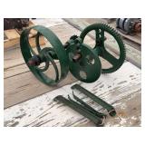 Cast Iron Line Shaft Gear Assembly with Flywheel and Guards – No. 19650