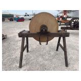 Hand Crank Grinding Wheel No. 17 on Wooden Frame