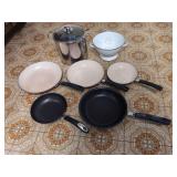 Assorted Kitchen Cookware with Tramontina Porcelain Enamel Nonstick Frying Pan