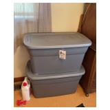 Two Storage Containers with Holiday Decor