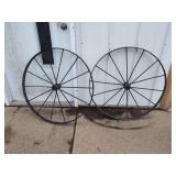 Pair of Metal Spoked Wheels