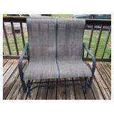 Outdoor Glider Loveseat with Mesh Seating