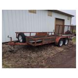 Utility Trailer with Gate and Spare Tire - NO TITLE - 16’ Long Deck