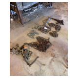 Assorted Metal Chains and Metal Bar