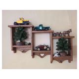 Display Shelf with Assorted Model Vehicles
