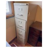 Hirsh Four-Drawer Metal Filing Cabinet with Key
