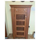 Wood Cabinet with Interior Shelves and Decorative Panels