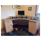 L-Shaped Computer Desk with Drawers