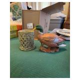 Figural Duck Sculpture and Decorative Container