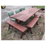 Eight-Foot Table with Benches and Chairs