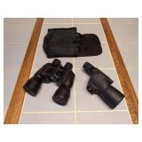 Burris Compact 12X-24X-50mm Spotting Scope and Thunder Night Vision Brand 20X50ZCF Binoculars