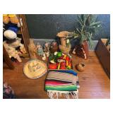 Assorted Decorative Items, Sombrero, Planter, and More