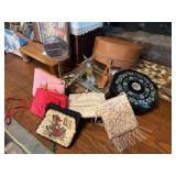 Vintage Korean Black lacquer box with Mother of Pearl inlay, Hair Dryer box, vanity & cosmetic items