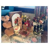 Floral Arrangement and Assorted Decorative Items