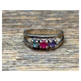Sterling Silver Ring with Gemstones