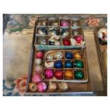 Shiny Brite Glass Christmas Tree Ornaments with Fantasia Brand Storage Box