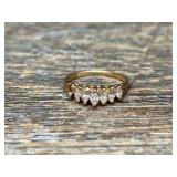 10K Gold Ring with Marquise Cut Stones