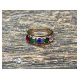 10K Gold Band with Gemstones