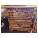 Wood Nightstand with Two Drawers