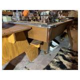 Billiard Table with Cues and Balls