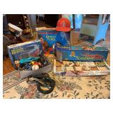 Assorted Toy Collection: Johnny Astro, Vertibird, Woodburning NFL Set, and More