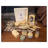 "French Ivory" Vintage Celluloid Vanity Items and Picture Frames