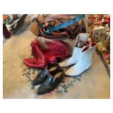 Assorted Apparel including Hagendado and Arlop Hats, Leather Boots, and Assorted Belts