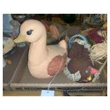 Ceramic Duck and Fabric Chicken Decorative Objects