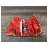 Red Chinese Floral Ring Holder Pouch with Assorted Rings