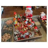 Vintage Holiday Themed Figural Decorations and Ornaments Assortment