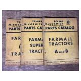 (3) Farmall Tractor Parts Manuals