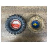 (2) Firestone + Good Year Tire Ashtrays